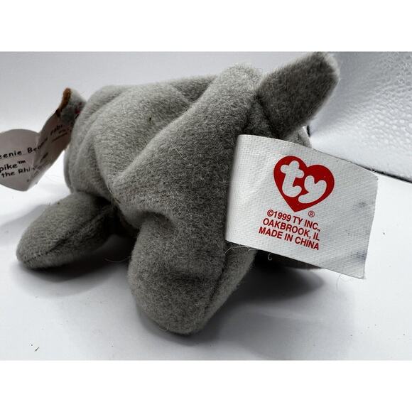 TY Beanie Baby Babies Plush Stuffed Animal Spike Rhinoceros Rhino 1999 - Picture 3 of 8